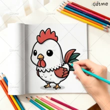 GDTME 24 Page Non Thick Colored Paper Simple Coloring Book For "Kawaii Animals", Tiger, Kitten, Squirrel, Hamster Coloring Book Simple Coloring Page, Super Cute And Comfortable Space Design, Release Emotions, Relieve Anxiety, Ideal Gift For Boys, Girls, Teenagers, Festivals And Special Occasions, Office Supplies, School Supplies - TL-478 - View 5