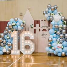 36 peças/Conjunto Balões de Látex Macaron Rosa e Azul Claro, 10 Polegadas, Decoração de Festa de Casamento, Bottom de Aniversário, Decoração de Inauguração de Loja - Visão 4