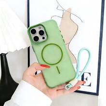 DECOPHONE Green Luxury Translucent Magnetic Wireless Charging Phone Case, Compatible With Apple 17, 17 Pro, 17 Air, 17 Pro Max, 16, 15, 14, 13, 12, 11 Pro Max, 16 Plus, Clear Protection Shockproof Bumper Cover, With Clip-On Anti-Drop Lanyard Phone Case Strap. - Green - View 8