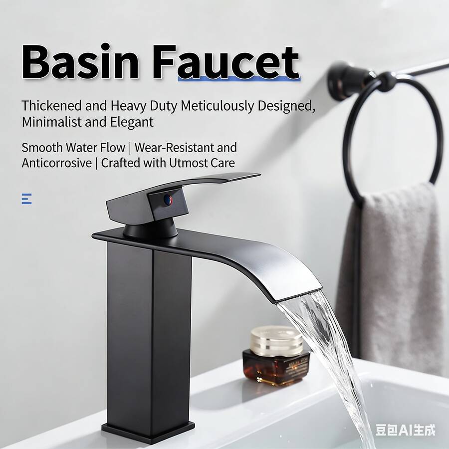 Waterfall Basin Faucet Hot & Cold Short Design Cost-Effective Bathroom Fixture - Multicolor - View 1