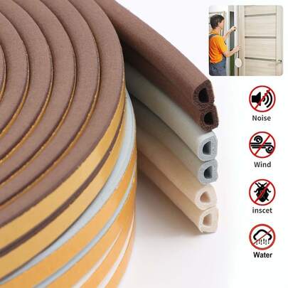 1 Pack Door Sealing Strip, Soft Sealing Tape, Windproof Soundproof Self-Adhesive Strip, Waterproof Insect-Proof Sealing Strip, Suitable For Home, Office, School, Store And Hotel Soundproofing Material