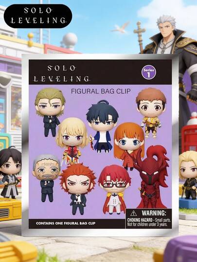  Boîte mystère officielle et autorisée du personnage 3D de Solo Leveling, pendentif, porte-clés, accessoires d'anime, décoration de sac à dos Crunchyroll, ensemble de cadeaux de collection. Cadeaux pour la mère, le père, la remise des diplômes et l'enseignant.