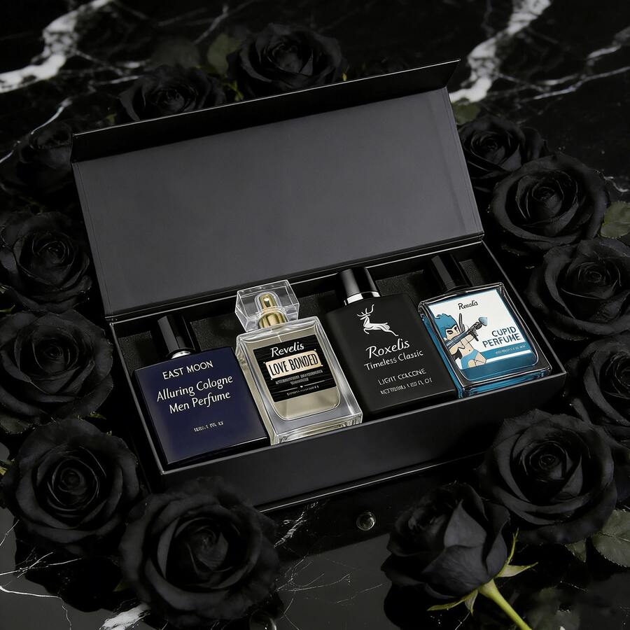 4 Pieces Men's Cologne Set | Luxury Collection Gift Set | Cupid Set | 4 Charm Fragrance, 24H Long-Lasting Fresh Natural Scent, Perfect For Daily & Dates, Ideal Birthday & Valentine's Day Gift Or Father's Day Gift For Men - 清新香調 - 查看 1