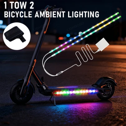 1-Tow-2, Essential For Night Riding, Easy To Install, Motorcycle And Car Outline Decorative Lights, Scooter LED Lights, Room Decorations.