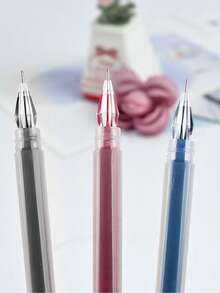 3/9 piezas Bolígrafo de gel de tinta líquida de 0.5 mm, punta ultra fina, tinta de secado rápido, punta precisa, escritura suave para oficina, escuela, estudiantes y papelería - Múltiples estilos - Ver 1
