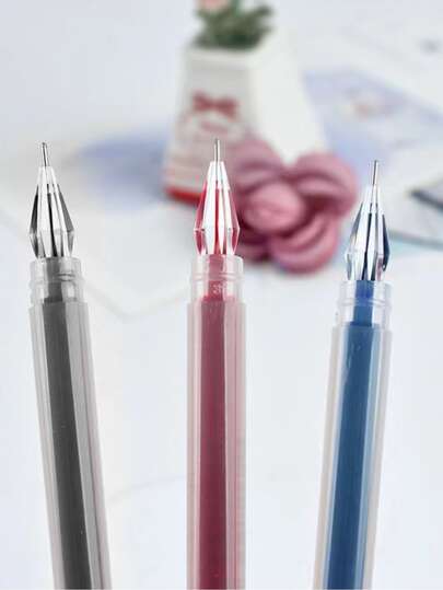 3/9Pcs Gel Ink Pen Liquid 0.5mm Ultra Fine Ballpoint Pen,Quick-Drying Ink,Precise Tip,Smooth Writing For Office School Students Stationery Pens
