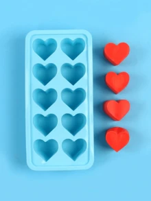 1 khuôn silicon hình trái tim, thích hợp để làm đồ uống, sôcôla, kẹo, quà tặng ngày Valentine, quà tặng mùa tựu trường. - Nhiều màu - Xem 7