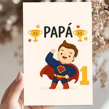 1 Stück Papa Nummer Eins Grußkarte - perfekt zum Feiern der Wertschätzung für Väter und Vatertag, ideales Geschenk für die Familie, um Liebe und Bewunderung an jedem besonderen Anlass auszudrücken - Einheitsgröße - Übersicht 8