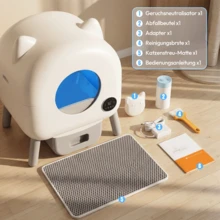 DEVOKO Automatic Self-Cleaning Cat Litter Box XXL Model Odor-Neutralizing Automatic Cat Litter Box With Waste Bags 95+15 Liter Capacity - White - View 8