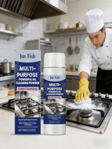 JUE FISH 骊鱼厨房清洁粉，清洁油脂，适用于炉灶、炊具、不锈钢等，多用途清洁用品 - 粉狀 - 查看 1