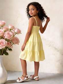 1 Pair Children's Sandals, Summer White Woven Breathable Girls' Sandals, Princess Shoes, Double Strap Metal Buckle Versatile Kids' Sandals, Suitable For Banquets, Gatherings, Parties, Weddings, Vacations - White - View 5