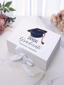 1pc Customized Personalized Graduation Gift Box With Personalized Name, Graduation Congratulatory Gift Box, Unforgettable Memento Box, Single Customized Graduation Gift Case - Multicolor - View 2