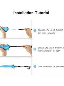 1. General Motors, Portable Sun Umbrella For Bicycles, Rain Shelter, UV Protection, 360 Degree Rotation, - A - View 5