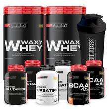 ESPARTANOS Kit 2x Waxy Whey 900g + 2x BCAA 100g + 2x Power Creatina 100g + 2x Power Glutamina + Coqueteleira 600ml - Bodybuilders - 900G - Visão 18