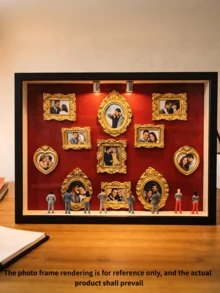 12pcs/10pcs/7pcs Vintage Baroque Mini Resin Photo Frame DIY, Family Member Photo Decor Craft, Personalized Gift, Cartoon Album Display Frame, Handmade Tool For Party - Multiple Styles - View 8