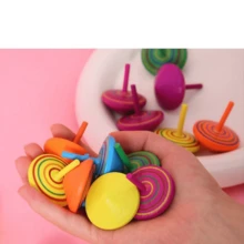 木制彩虹旋转陀螺，桌面减压木制玩具，促销小礼品 - 彩色 - 查看 5