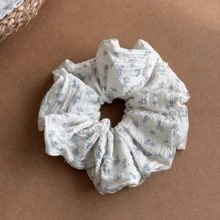 Scrunchies de pelo con margaritas, sujetadores de cola de caballo, envolturas para moño, accesorios de pelo azul claro refrescantes, primavera/verano - Multicolor - Ver 11