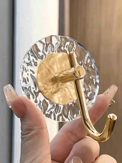 1/4 件装豪华壁挂式衣帽钩 - 水晶亚克力金属钩，免钻孔粘性毛巾浴袍钩，多功能，适用于厨房和浴室配件，浴室收纳钩