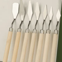 7pcs Stainless Steel Painting Knives, Artist Craft Palette Knife, Mixing Knife, Scraper, Art Supplies, Back To School - Sets - View 8
