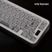 122 Keys Frosted Ice White Keycaps With White Font UV Printing, Compatible With 61/64/75/87/98/104 Mechanical Keyboards - View 6