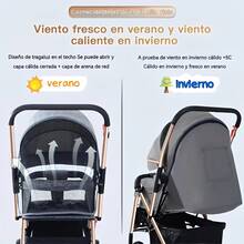 Carreola Para Bebés Niños Ultra Premium Plegable, 3 Colores - Gris - Ver 2