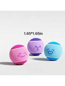 3pcs Pet Elastic Tennis Balls, Colorful Interactive Bouncy Balls Pet Dog Toys - Multicolor - View 9