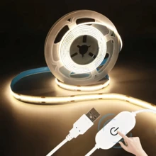 LQHZMYY 1 Stück Touch dimmbare LED Lichtleiste, 1 Set USB betriebener COB LED Streifen mit Touch-Steuerung (Langes Drücken zum Einstellen der Helligkeit), Einfarbige Optionen (3000K/4000K/6000K), geeignet für Geburtstagsfeiern und Weltraum-Themen, weicher Lichtstreifen für TV-Hintergrundbeleuchtung, Beleuchtung im Schlafzimmer, 5V - Neutrales Licht 4000K - Übersicht 4