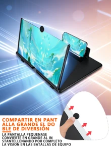 Amplificador de Pantalla de Teléfono 3D HD, Soporte Plegable Portátil para Juegos y Series.Amplificador de Pantalla HD para Gamer, Aumenta la Precisión, Compatible con Todos los Celulares.Material ABS duradero - Negro - Ver 7