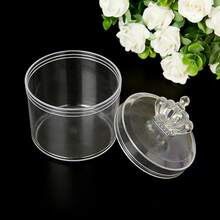 12个装透明糖果盒，带可拆卸塑料皇冠盖，适用于圣诞节、感恩节、新娘送礼会、宴会、成人礼、毕业季、周年纪念日、生日等场合。 - 無色 - 查看 3