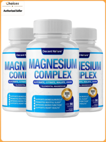 7-In-1 Magnesium Complex Supplement 1000mg | Glycinate Citrate Malate Taurate Orotate Blend | High Potency Magnesium Capsules | 90 Capsules (3 Bottles) - 3 Bottles - 查看 1