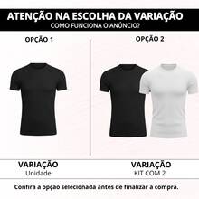 Kit 2 Men's Slim Fit Ribbed T-Shirt, American Style Blouse - Tight Fit - Đen và trắng - Xem 2