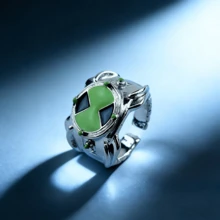 女性动漫周边地球黑客变身戒指，创意宅男戒指 - 白金 - 查看 3