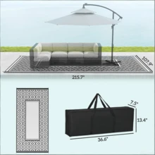 Reversible Outdoor Rug - Black - View 7