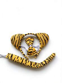 3件套可爱性感老虎头饰、领结、尾巴套装，适用于化妆、角色扮演派对、拍照道具、化装舞会头饰 - 彩色 - 查看 5