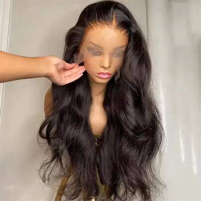 Leteme 13x6 13x4 Body Wave Lace Front Wigs Human Hair Pre Plucked 250 Density HD Transparent Lace Frontal Wigs Human Hair For Women 9A Glueless Wigs Human Hair With Baby Hair 30 Inch