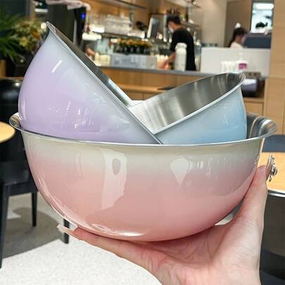 1个/3个装不锈钢搅拌碗 - 耐用多用途厨房碗，适用于烹饪、烘焙、盛放食物 - 圣诞节、万圣节、复活节、感恩节的理想之选，完美的圣诞节和感恩节礼物