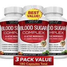3 Pack Blood Sugar Support Capsules – 20 Active Ingredients With Cinnamon, Chromium & Mulberry, Daily Metabolism & Wellness Supplement, 180 Capsules Value Pack - 3 pcs-195g - 查看 1