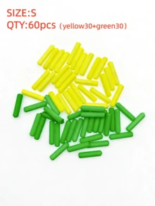 60pcs Mixed Red, Yellow, Green Fishing Float Set, High Visibility Enlarged Beans, Thick Stem Cylindrical Foam Super Light Fishing Floats With Thick Tail, Fishing Accessories - Multicolor - View 11