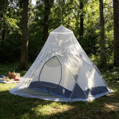 1 pieza - Mosquitera sin instalación - Mosquitera de viaje portátil con cubierta de lluvia, adecuada para hamaca, tienda de campaña, camping al aire libre, mochila, playa y patio trasero, sin necesidad de montaje, protección contra insectos