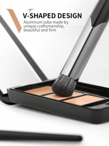 DUcare 1支经典黑色手柄柔软密实遮瑕刷，多功能遮瑕/鼻部轮廓刷，适用于液体遮瑕膏、粉状、膏状、液体、膏状、抛光化妆品 - 黑色 - 查看 6