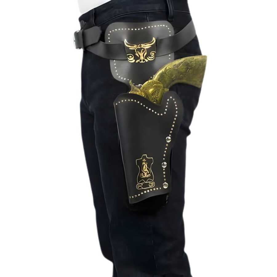 Sheriff Holster Fake Pistol June Festival Cowboy Costume - 黑色 - 查看 1