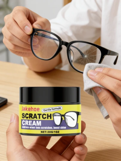 Crema para reparar arañazos en gafas - Limpieza y cuidado de restauración de arañazos en gafas apta para múltiples tipos de lentes, conveniente y esencial para el hogar