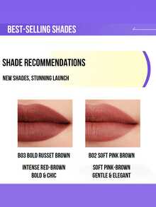 Sampel Prada Color Sensational Lipstick #B02, 1,3g. Tahan lama dan ringan, dengan hasil akhir matte yang halus, sangat berpigmen, tidak membuat bibir kering dan tidak mudah luntur, cocok untuk riasan natural sehari-hari. - Lipstik Prada Color Sensational #B02 - View 8