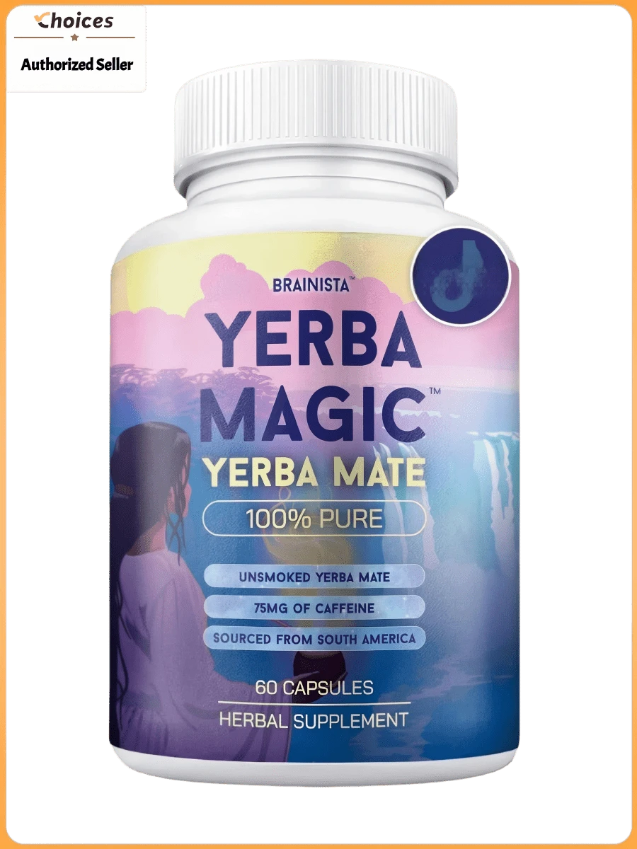 Brainista Yerba Mate Capsules | Natural Caffeine Plant Extract | Dietary Supplement | 60 Capsules (1 Bottle) - 1 瓶 - 查看 1