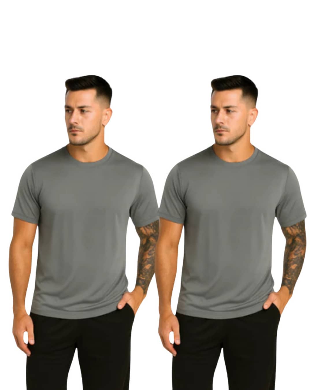 Kit 2 Camisetas Dry Fit Masculina Manga Curta DryFit Academia Corrida T-shirt Esportiva CrossFit Fitness Lisa Casual Esportes Poliéster Premium