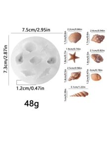 Multifunctional Seashell & Starfish Silicone Mold - Suitable For Candles, Handmade Soaps, Fondant Cakes, Chocolates - 3D Stereoscopic Design - Reusable - Seashell Mold - View 11