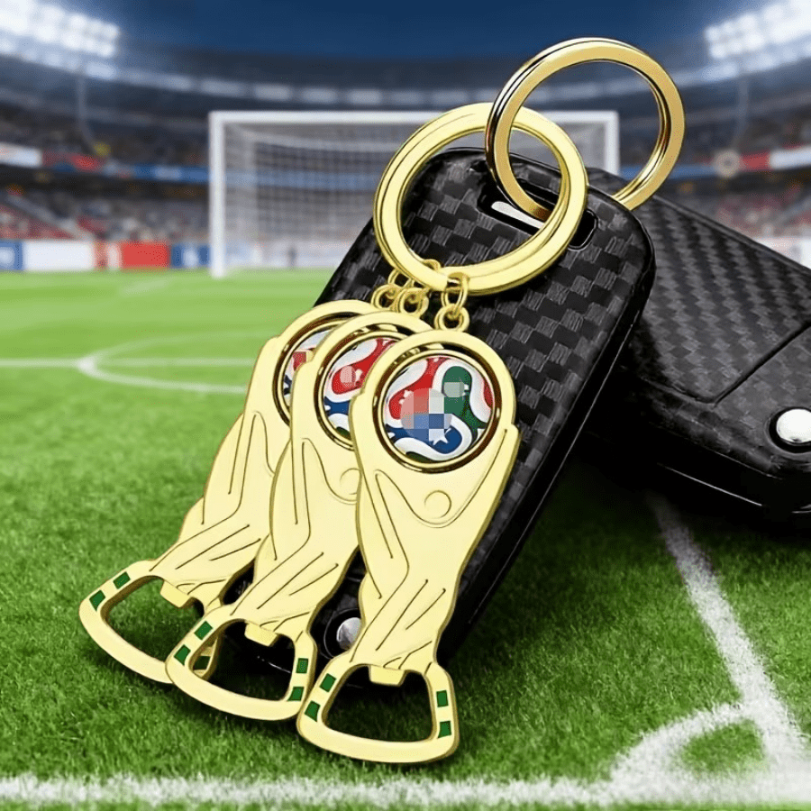 FIFA FIFA 2件套多功能开瓶器钥匙扣套装 - 可旋转吊坠，不锈钢材质，是送给粉丝的理想礼物，适合日常使用，也适用于感恩节、情人节、慕尼黑啤酒节、圣诞节、万圣节等节日，经久耐用且方便实用。 - 查看 3