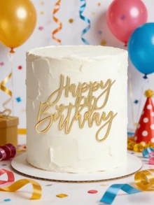 1 pièce Décorations de gâteau, Décorations de gâteau d'anniversaire, Décorations de cuisine pour la cuisson, Décorations de gâteau DIY, Décorations de fête, Fournitures de cuisson, Décorations de cuisson, Fournitures de cuisson, Fournitures pour gâteaux, Produits de base de cuisine, Cadeaux de fête - Doré - Voir 4
