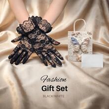 1 Đôi găng tay ren ngắn gợi cảm không ngón, phụ kiện đặc biệt cho cô dâu/phù dâu, găng tay chống nắng khi đi xe máy/xe đạp (4 màu: Đen thanh lịch, Trắng tinh khiết, Hồng ngọt ngào, Xám gợi cảm) - Trắng - Xem 16