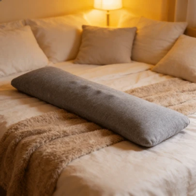 1 ชิ้น หมอนรองรับบั้นเอวเมมโมรี่โฟมทรงเตี้ยตามหลักสรีรศาสตร์สำหรับนอน, เบาะรองเอวพร้อมปุ่มกดจุด, บรรเทาอาการปวดหลัง, หมอนสำหรับนอนหลับลึก, ปลอกถอดซักได้